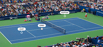 Simulateur peinture court de tennis