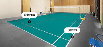 Simulateur peinture terrain badminton